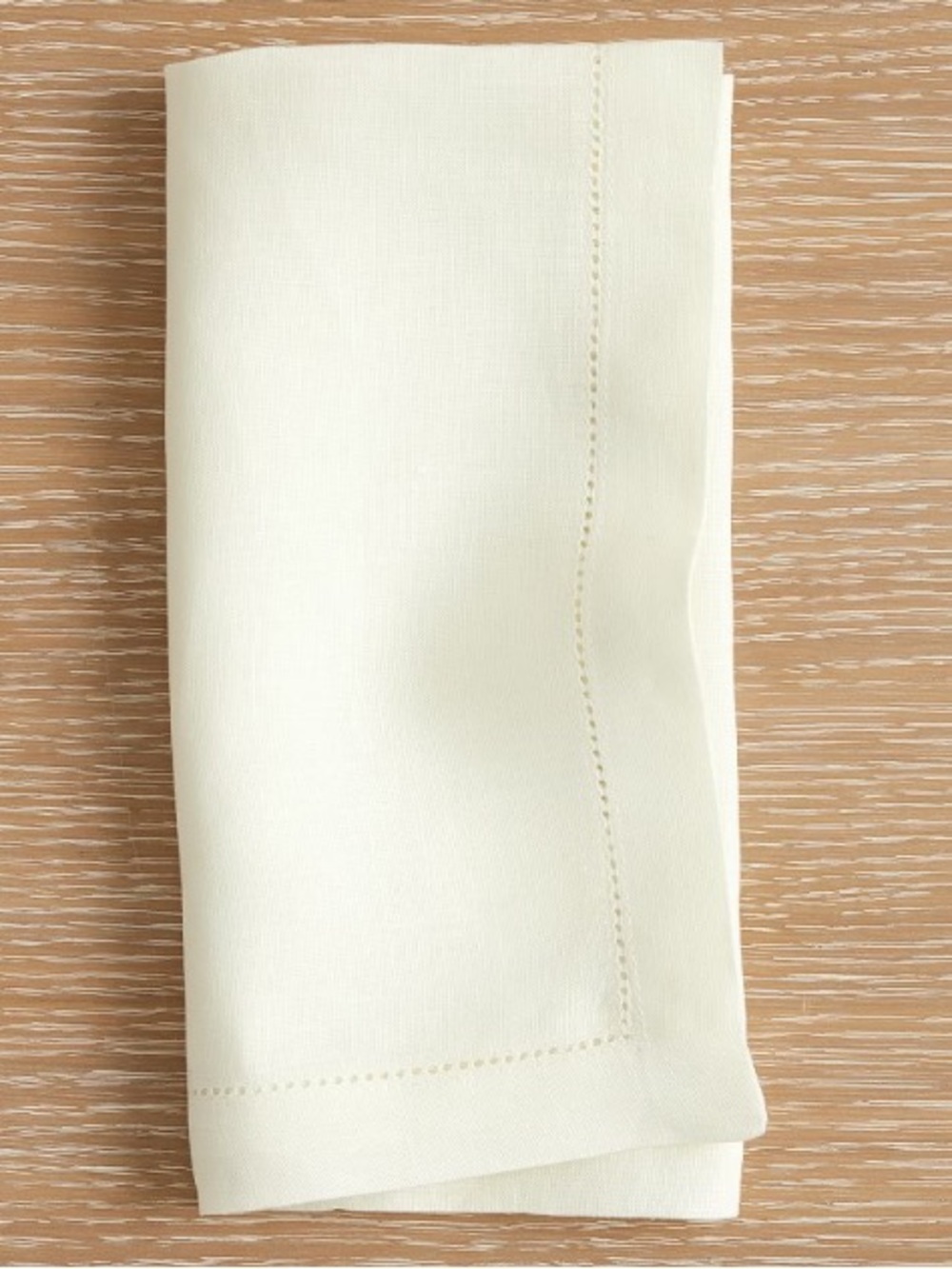 Pottery Barn | White Linen Hemstitch Dinner Napkin Set of 6